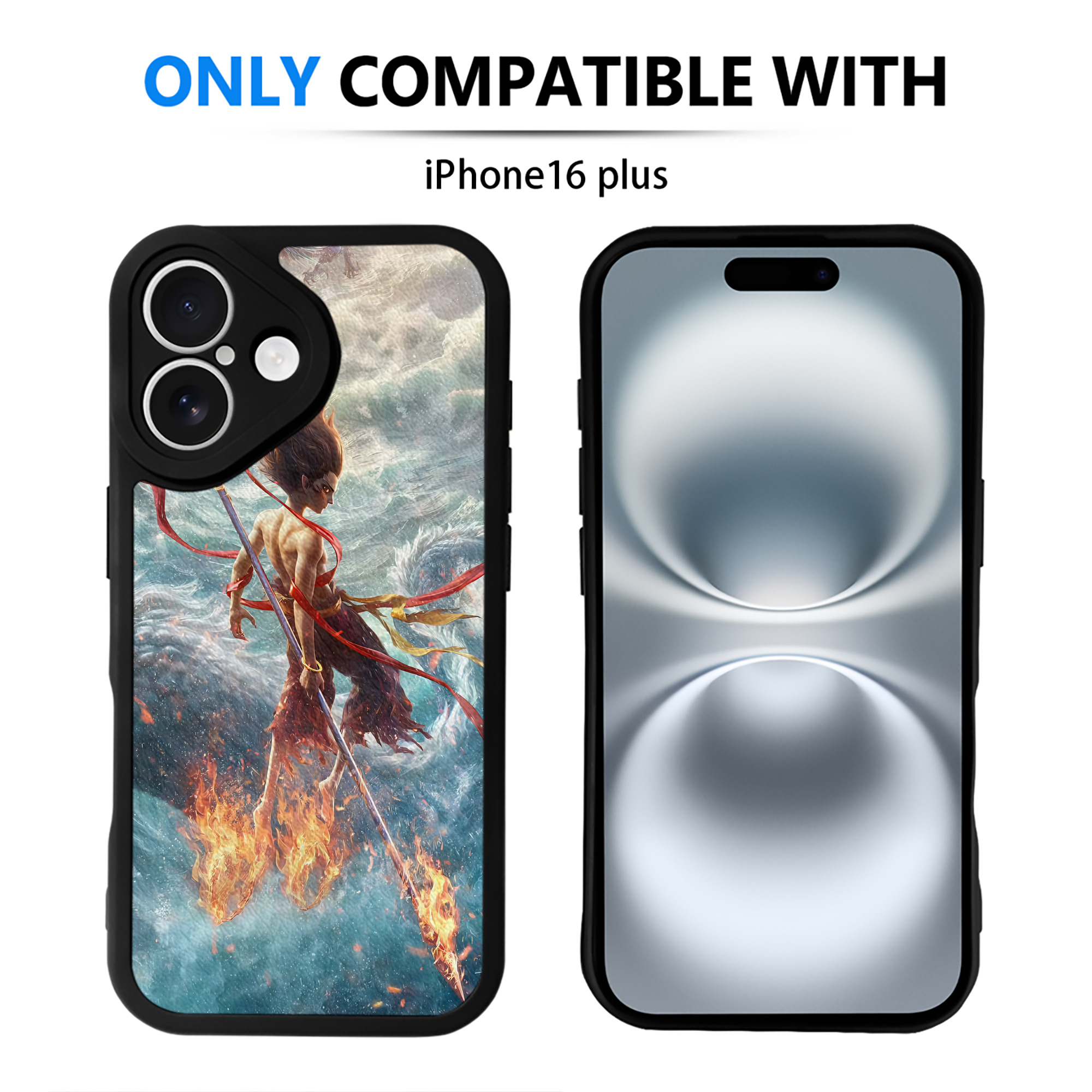 （画像用） Ne Zha 2 ナタ 魔童の大暴れ 【iPhone 16シリーズ対応】シリコンスマホケース（レザー調） 材質：シリコン